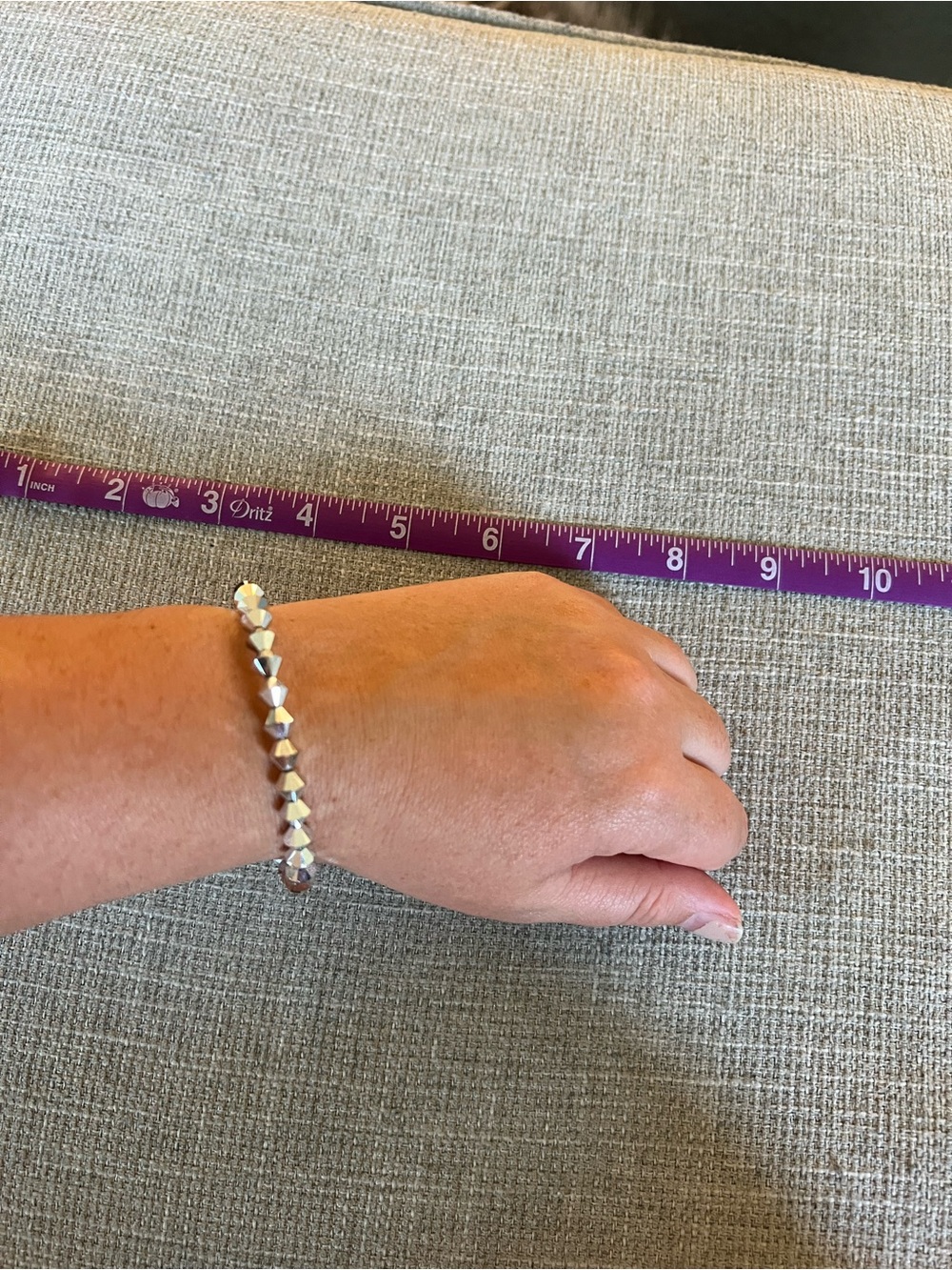 Alex and Ani Silver Faceted Bead Stretch Bracelet